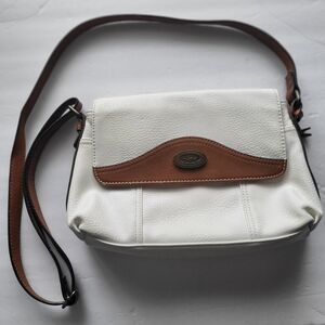 Cream and Brown Crossbody Bag